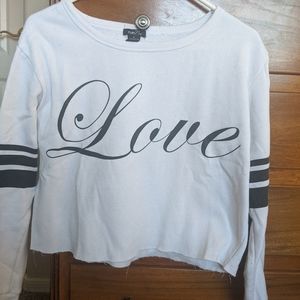 A long sleeve crop top
